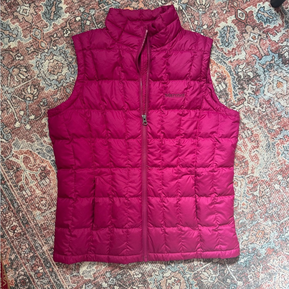 Marmot Pink Puffer Vest Quilted Sleeveless
